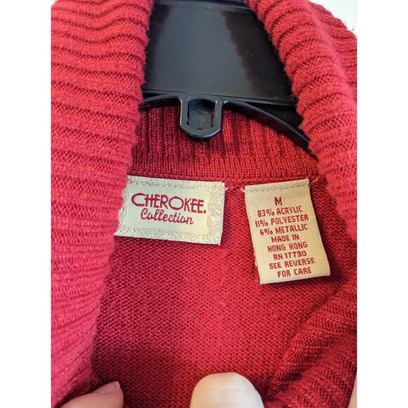 Cherokee Women's Red Turtle Neck Long Sleeve Casual Sweater Size M - Picture 3 of 4